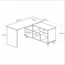 Table de bureau ARTANY+RET0UR1450x11280x750